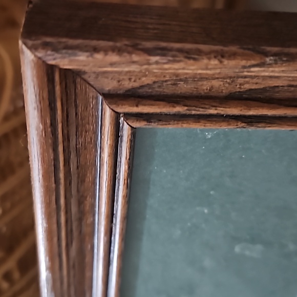 15.5"h Vintage nostalgic matted Wood Framed Art of the days of old - Picture 3 of 16